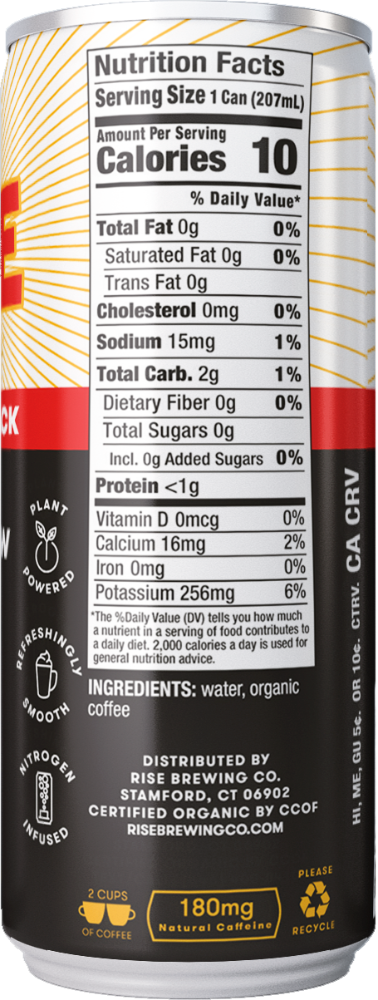 slide 3 of 5, RISE Brewing Co. RISE Nitro Cold Brew Coffee - Original Black, 7 fl oz