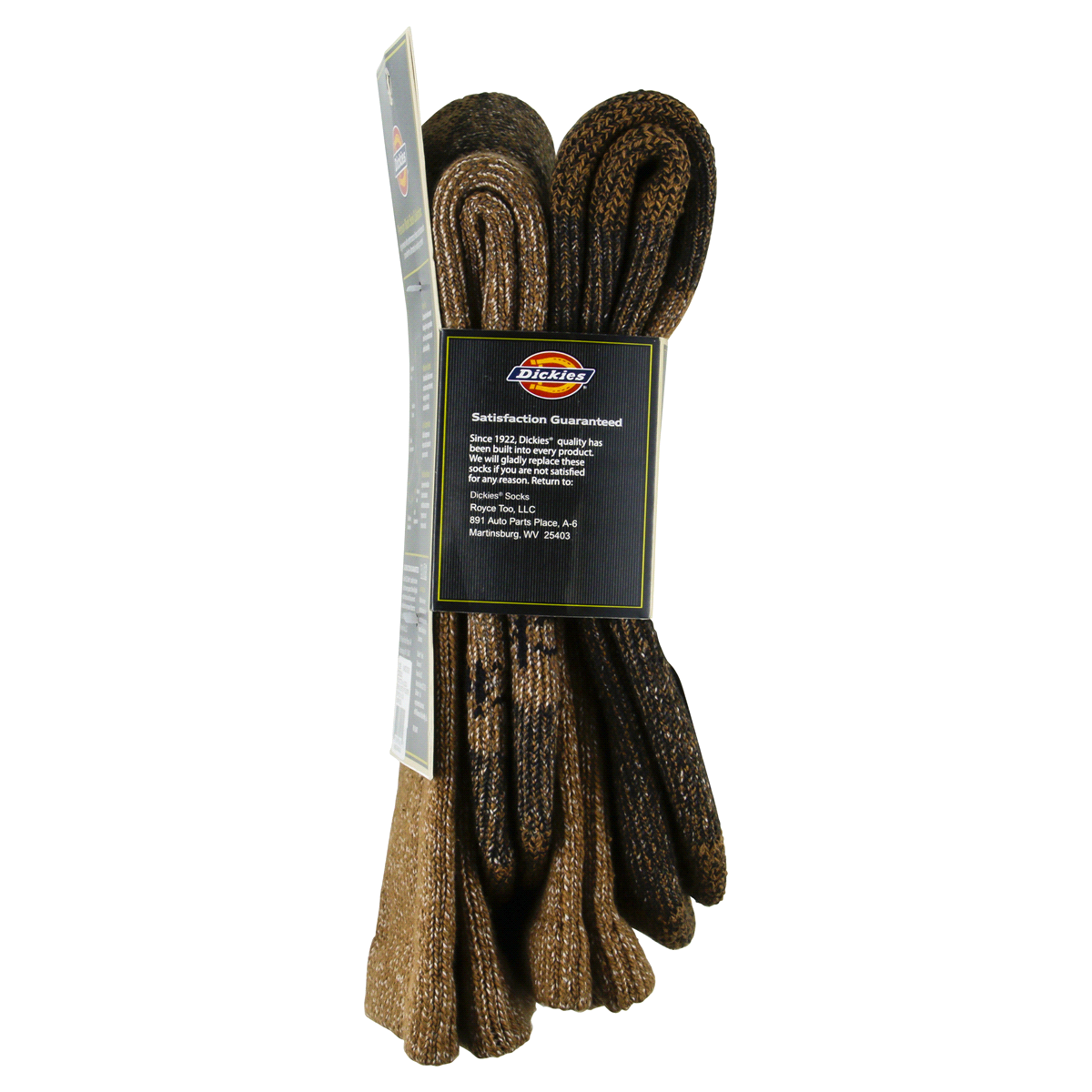 slide 4 of 4, Dickies Steel Toe Brown Crew Socks, Size 6-12, 2 pair