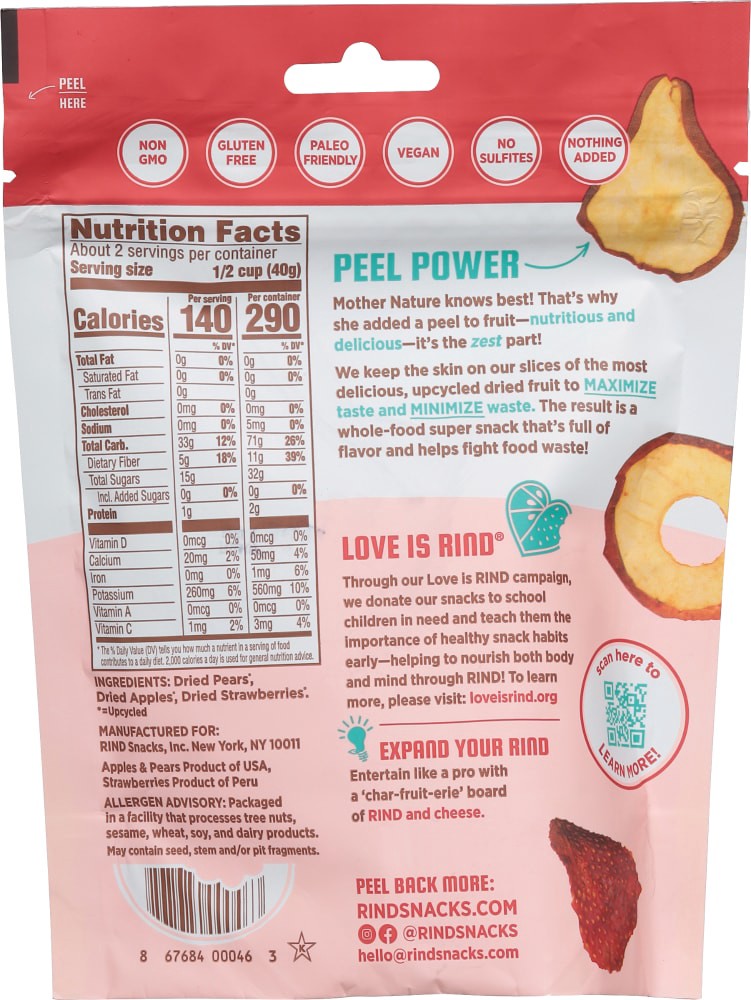 slide 3 of 6, RIND Skin-On Straw-Peary Dried Fruit 3 oz, 3 oz