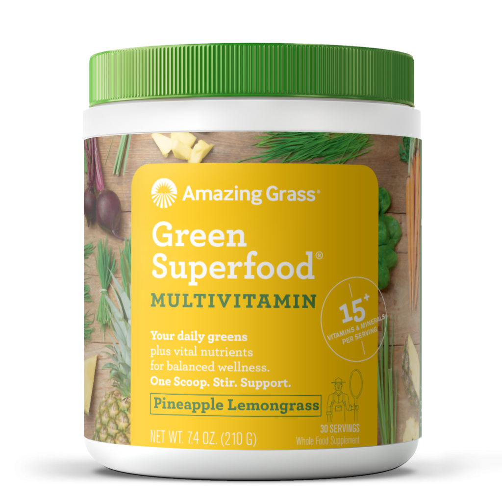 slide 1 of 1, Amazing Grass Multi-Vitamin Pineapple Lemongrass Green Superfood, 7.4 oz