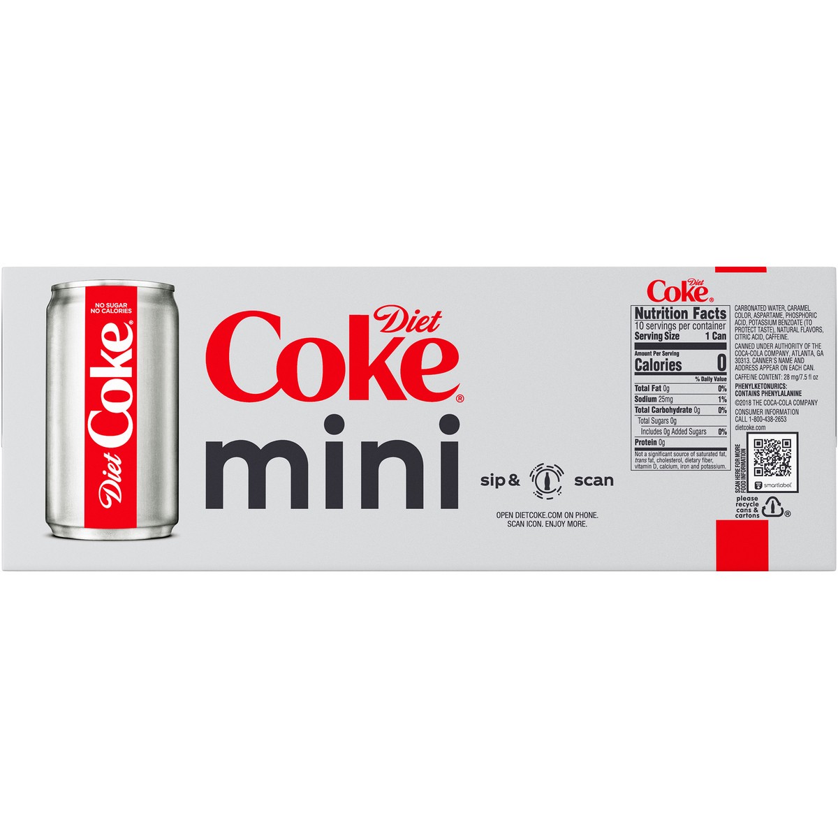 slide 5 of 9, Diet Coke Soda Mini Cans, 10 ct; 7.5 fl oz