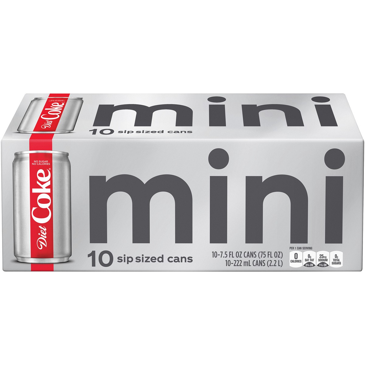slide 1 of 9, Diet Coke Soda Mini Cans, 10 ct; 7.5 fl oz