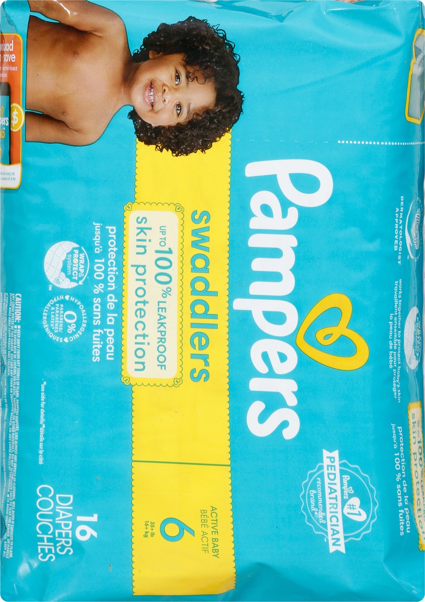 slide 8 of 9, Pampers Swaddlers Active Baby Diapers, Size 6, 16 Count, 16 ct