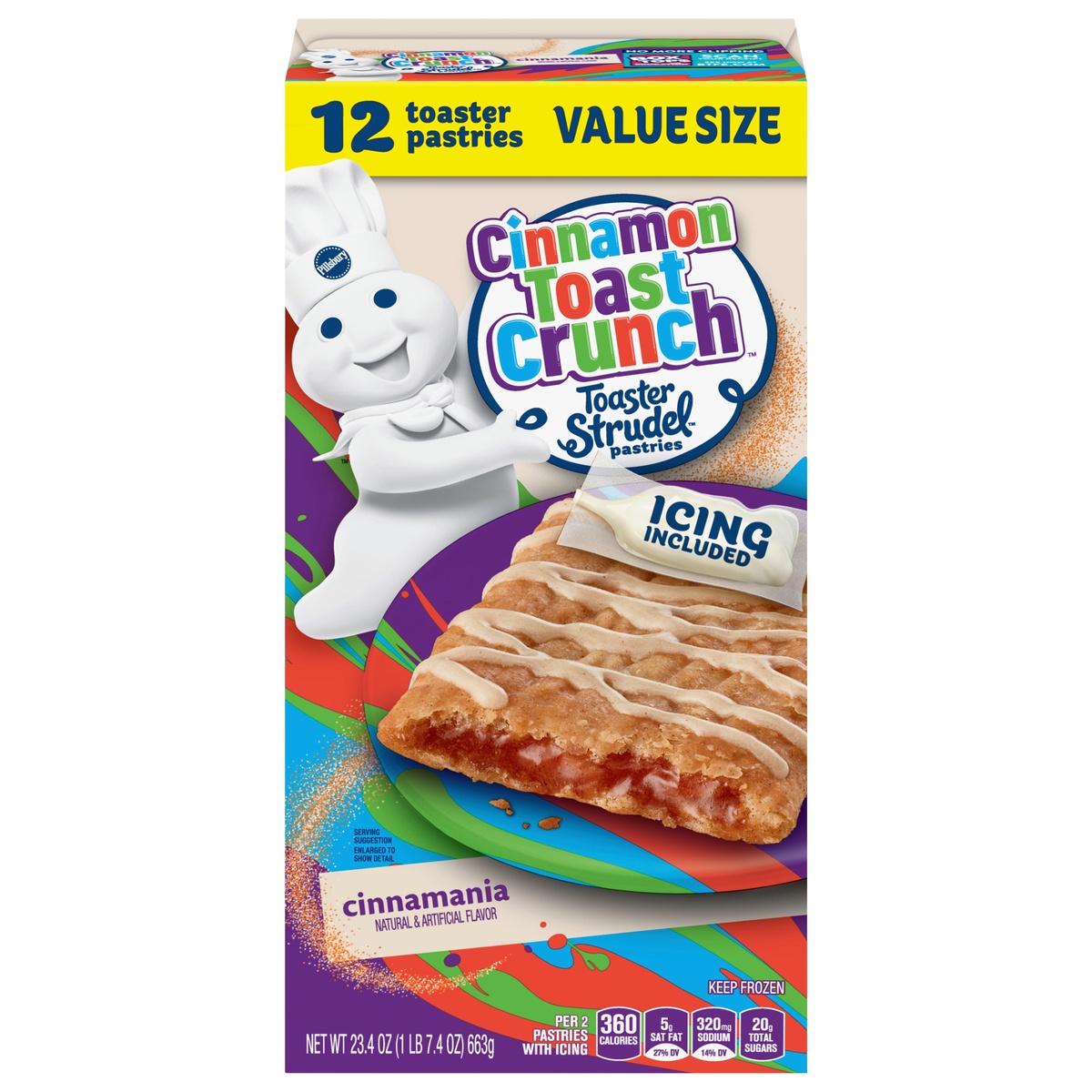 Pillsbury Toaster Strudel, Cinnamon Toast Crunch, Frozen Pastries, 12 ct 23.4 oz Shipt