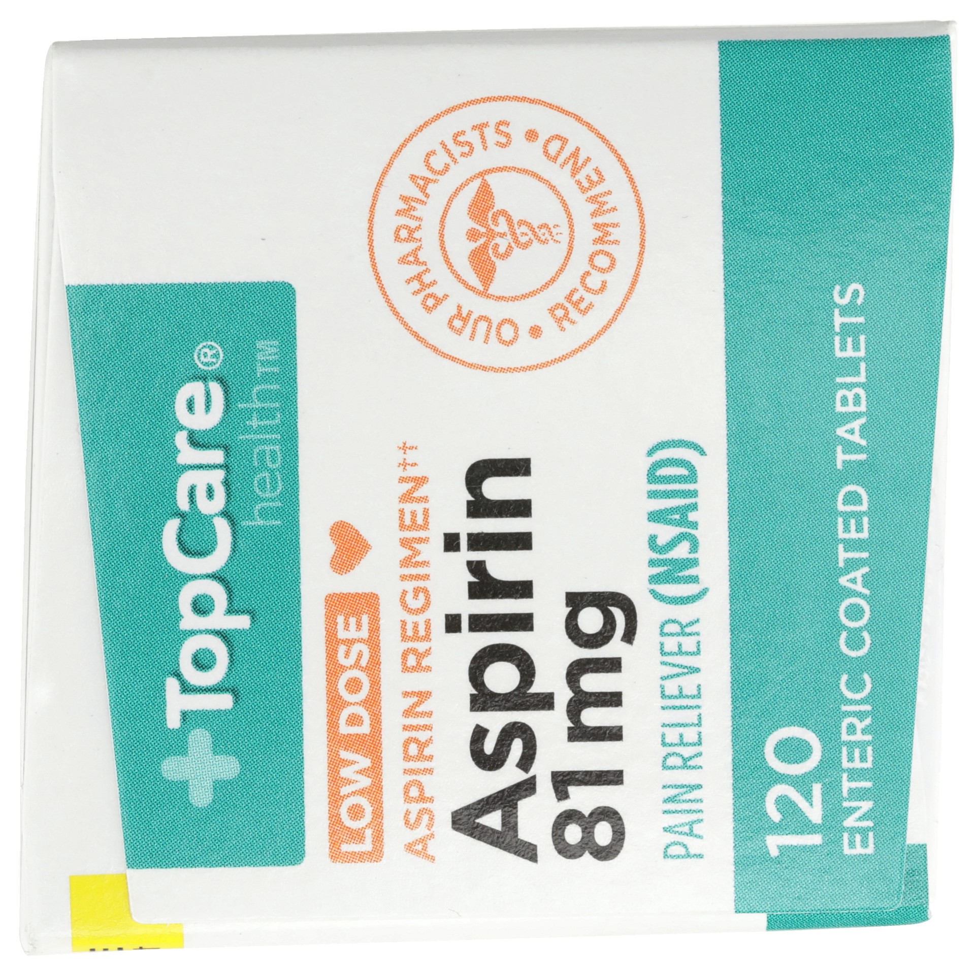 slide 4 of 6, TopCare TOP CARE Topcare Adult Low Dose Aspirin 81 Mg, Enteric Coated Tablets, 120 ct