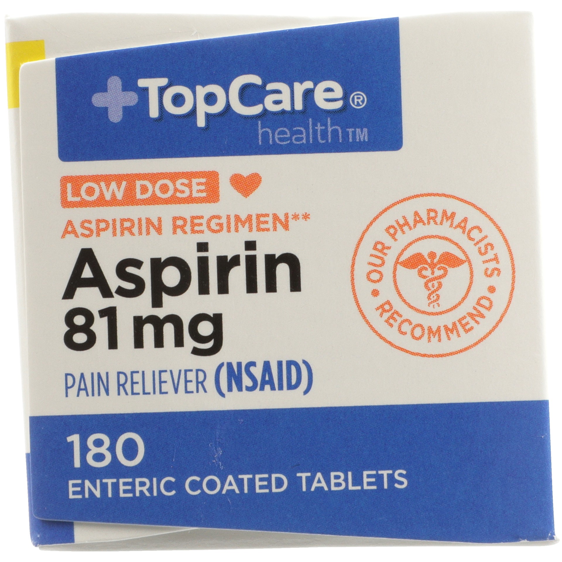 slide 3 of 6, TopCare Health Low Dose 81 mg Aspirin 180 Enteric Coated Tablets, 180 ct
