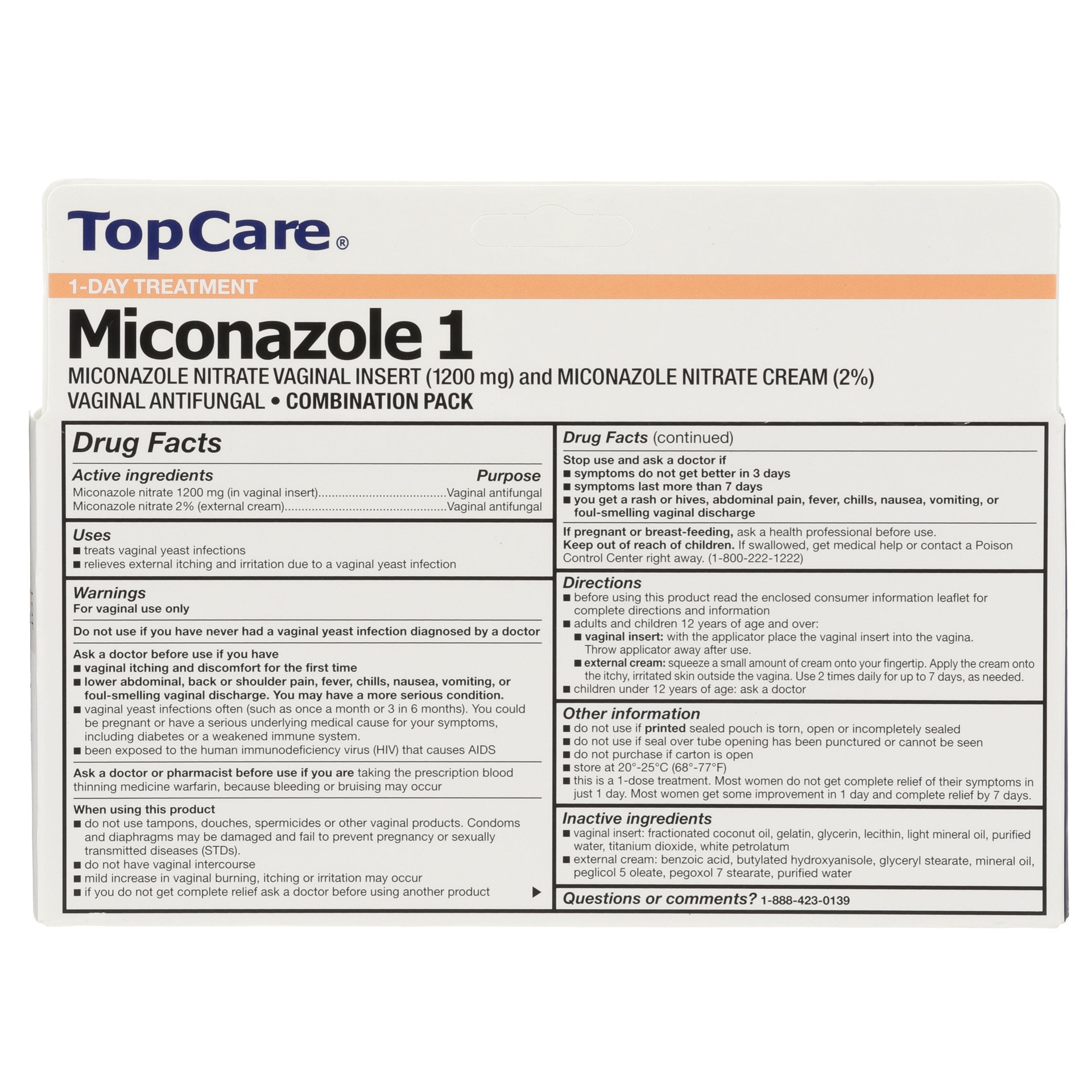 slide 2 of 6, TopCare Health Combination Pack Miconazole 1 1 ea, 1 ct