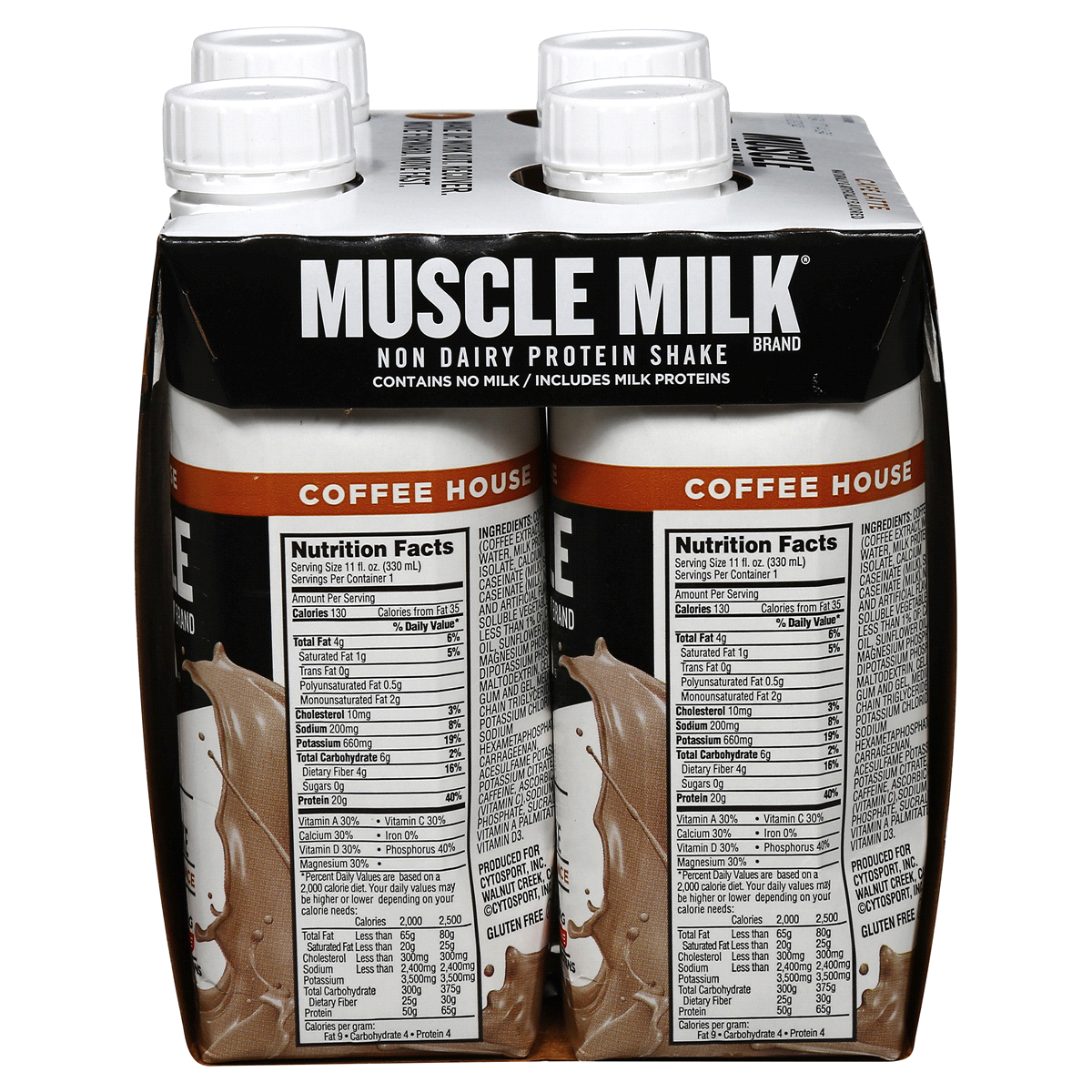 slide 6 of 8, Muscle Milk Coffee House Cafe Latte Protein Shake, 4 ct; 11 fl oz