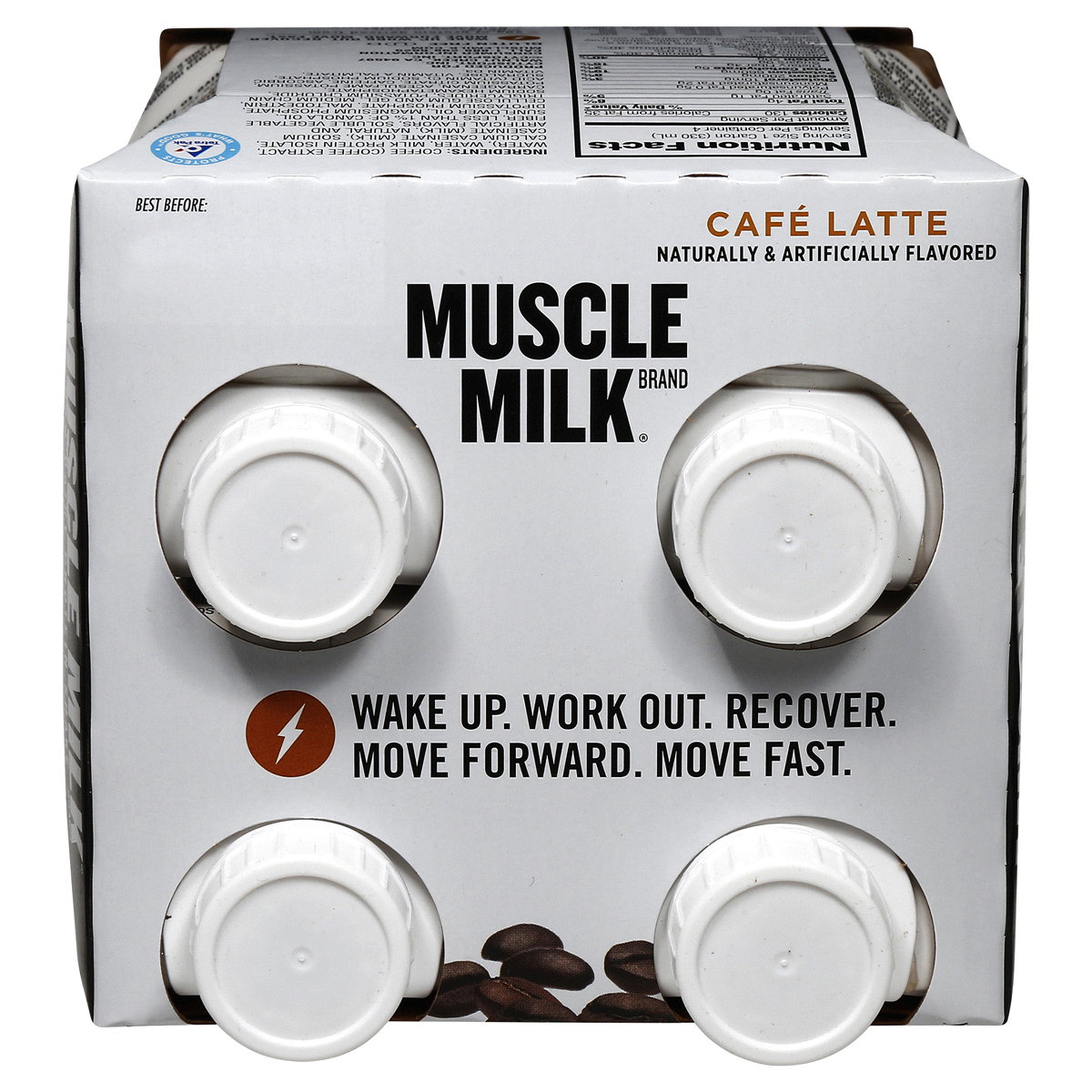 slide 4 of 8, Muscle Milk Coffee House Cafe Latte Protein Shake, 4 ct; 11 fl oz