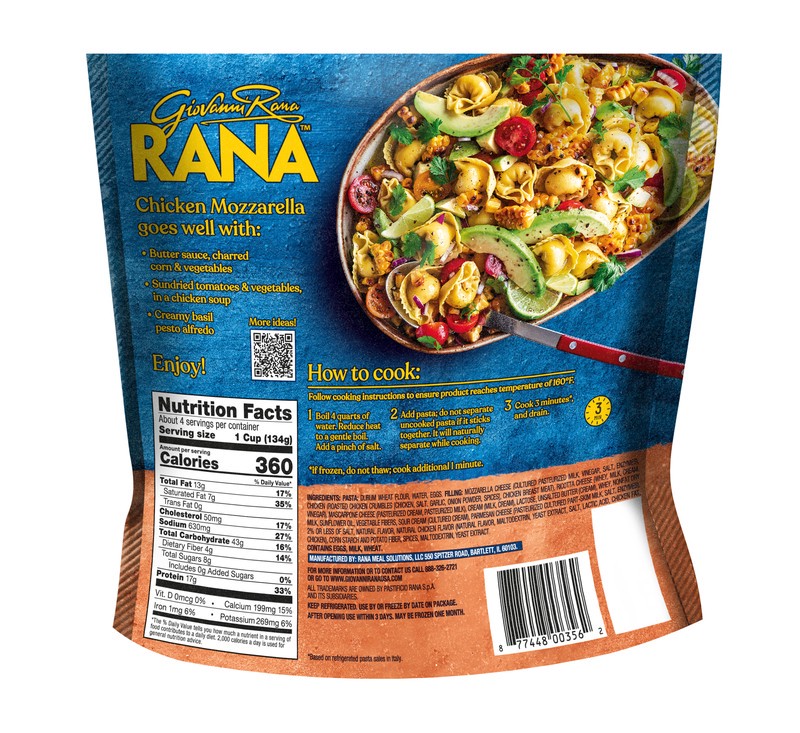 slide 3 of 4, Rana Tortelloni, Signature, Chicken Mozzarella, Family Size, 20 oz