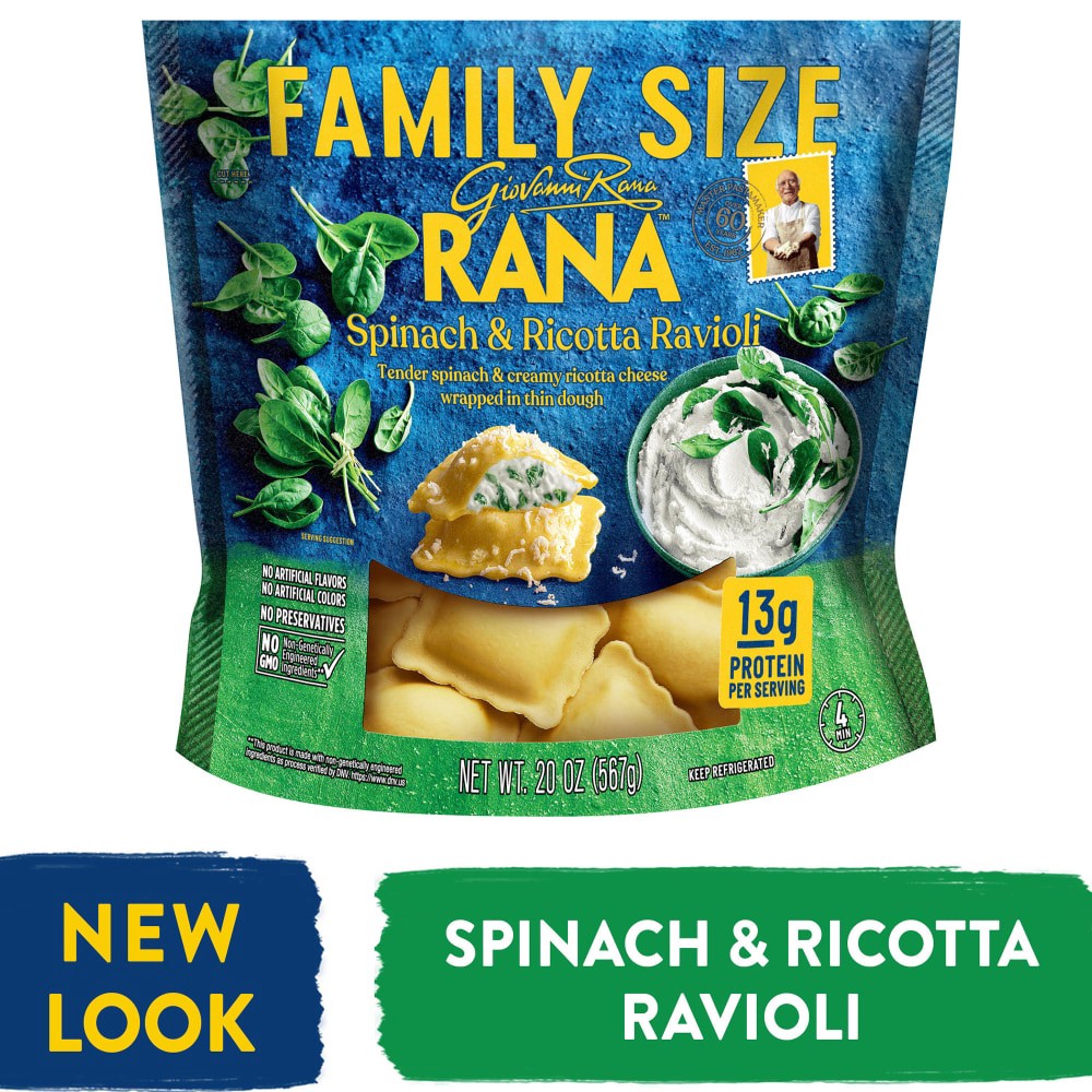 slide 2 of 2, Rana Spinach & Cheese Ravioli 20 oz Refrigerated Pasta, 20 oz