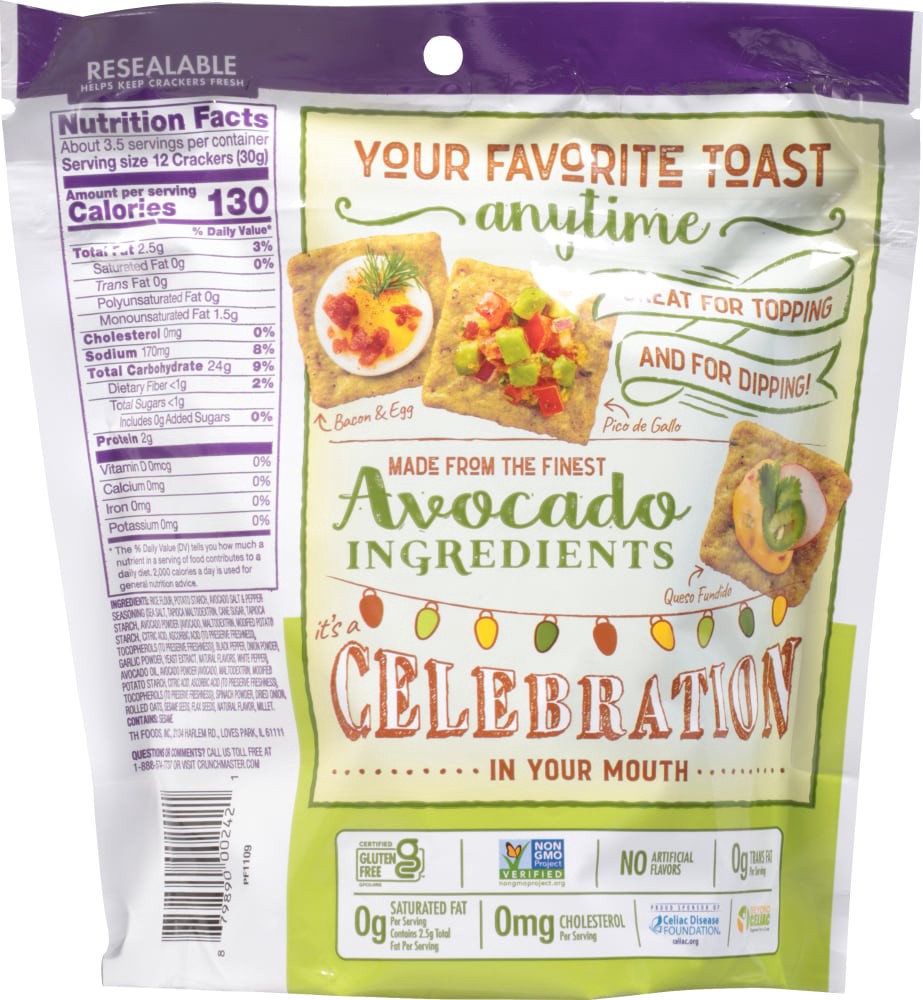 slide 2 of 2, Crunchmaster Avocado Toast Salt & Pepper, 3.54 oz