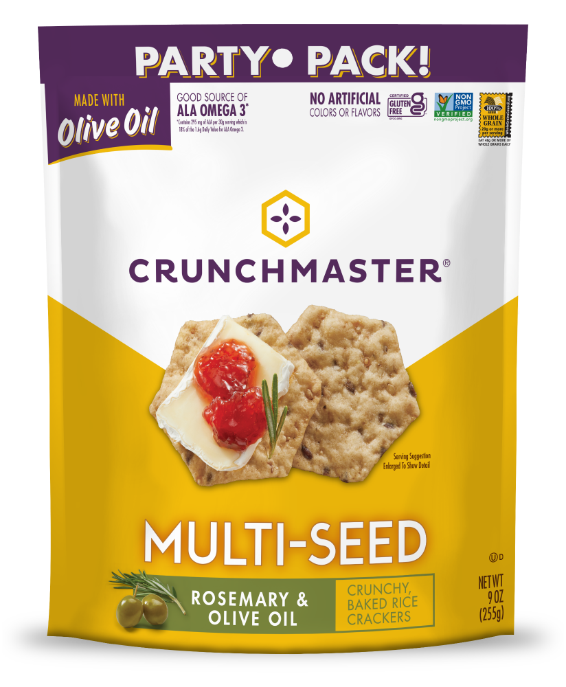 slide 2 of 2, Crunchmaster Multi-Seed Rosemary & Olive Oil Party Pack - 9 oz, 9 oz