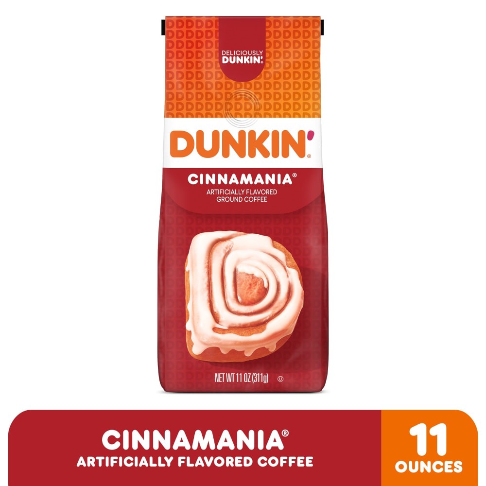 slide 2 of 6, Dunkin' Dunkin’ Cinnamania Ground Coffee, 11-Ounce Bag, 11 oz