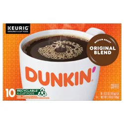Dunkin' Original Blend Medium Roast K-Cup Coffee Pods 10 Count 3.7 oz