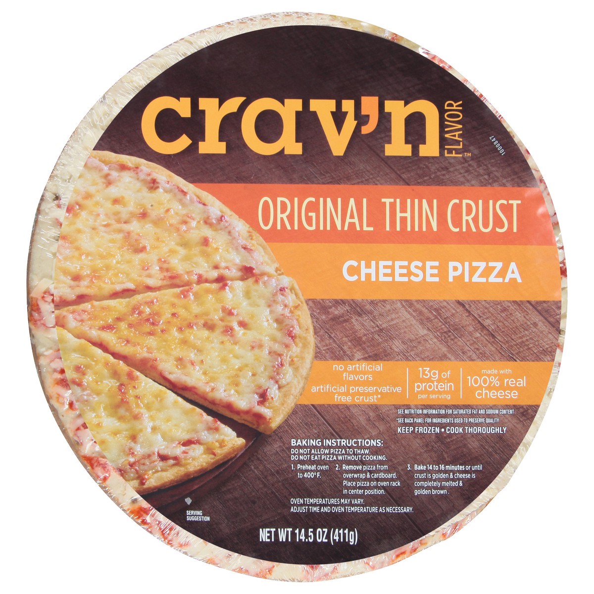 slide 7 of 11, Crav'n Flavor Original Thin Crust Cheese Pizza 14.5 oz, 14.5 oz