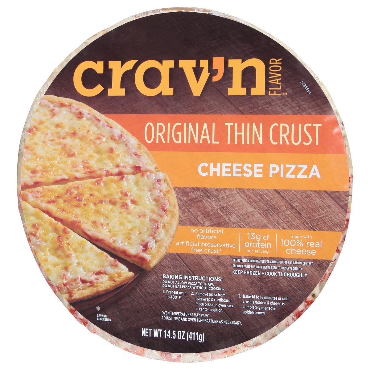 slide 11 of 11, Crav'n Flavor Original Thin Crust Cheese Pizza 14.5 oz, 14.5 oz