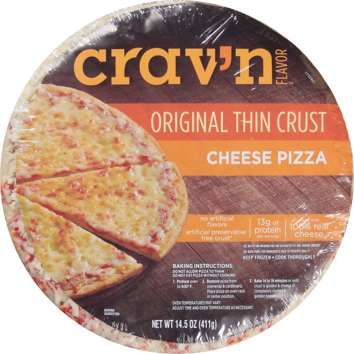 slide 8 of 11, Crav'n Flavor Original Thin Crust Cheese Pizza 14.5 oz, 14.5 oz