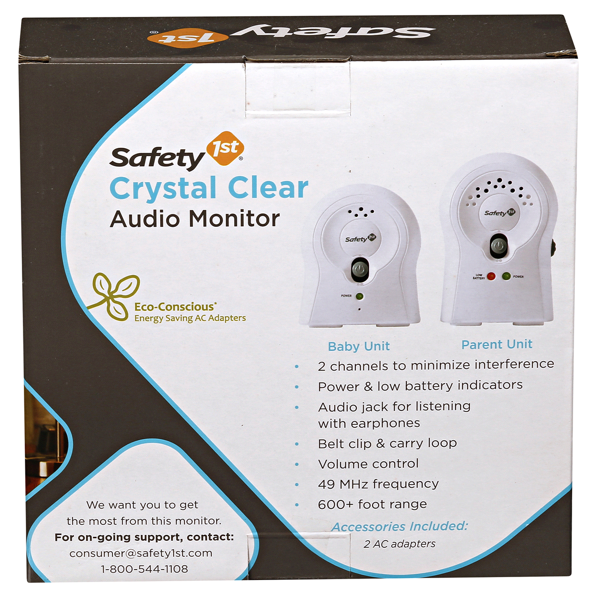 slide 2 of 6, Safety 1st Crystal Clear Audio Baby Monitor - White, 1 ct