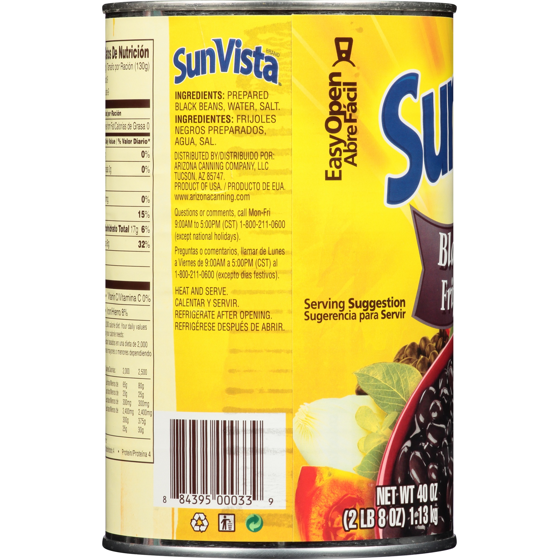 slide 3 of 6, SunVista Black Beans 40 oz, 40 oz