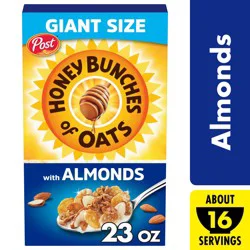 Post Honey Bunches of Oats with Almonds Breakfast Cereal with Granola Clusters, Giant Size 23 oz Box, 23 Ounces