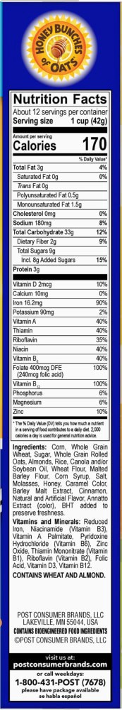 slide 3 of 6, Honey Bunches of Oats With Almonds, 18 oz