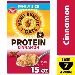 Honey Bunches of Oats Protein Cinnamon Cereal, 15 oz, 15 Ounces