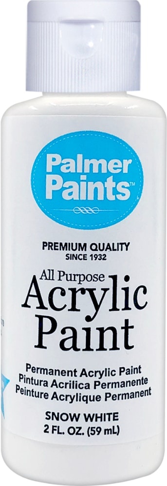 slide 1 of 1, Palmer Paints Snow White Acrylic Paint, 2 fl oz