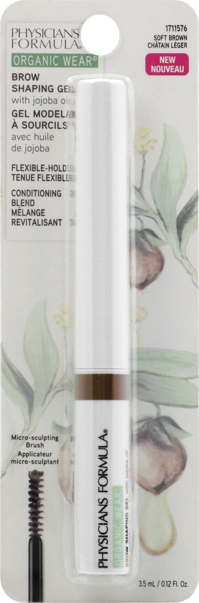 slide 4 of 9, Physicians Formula Organic Wear Soft Brown 1711576 Brow Shaping Gel 3.5 ml, 0.12 fl oz