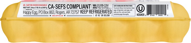 slide 2 of 3, Happy Egg Co. Eggs, Free Range, Large, 12 ct