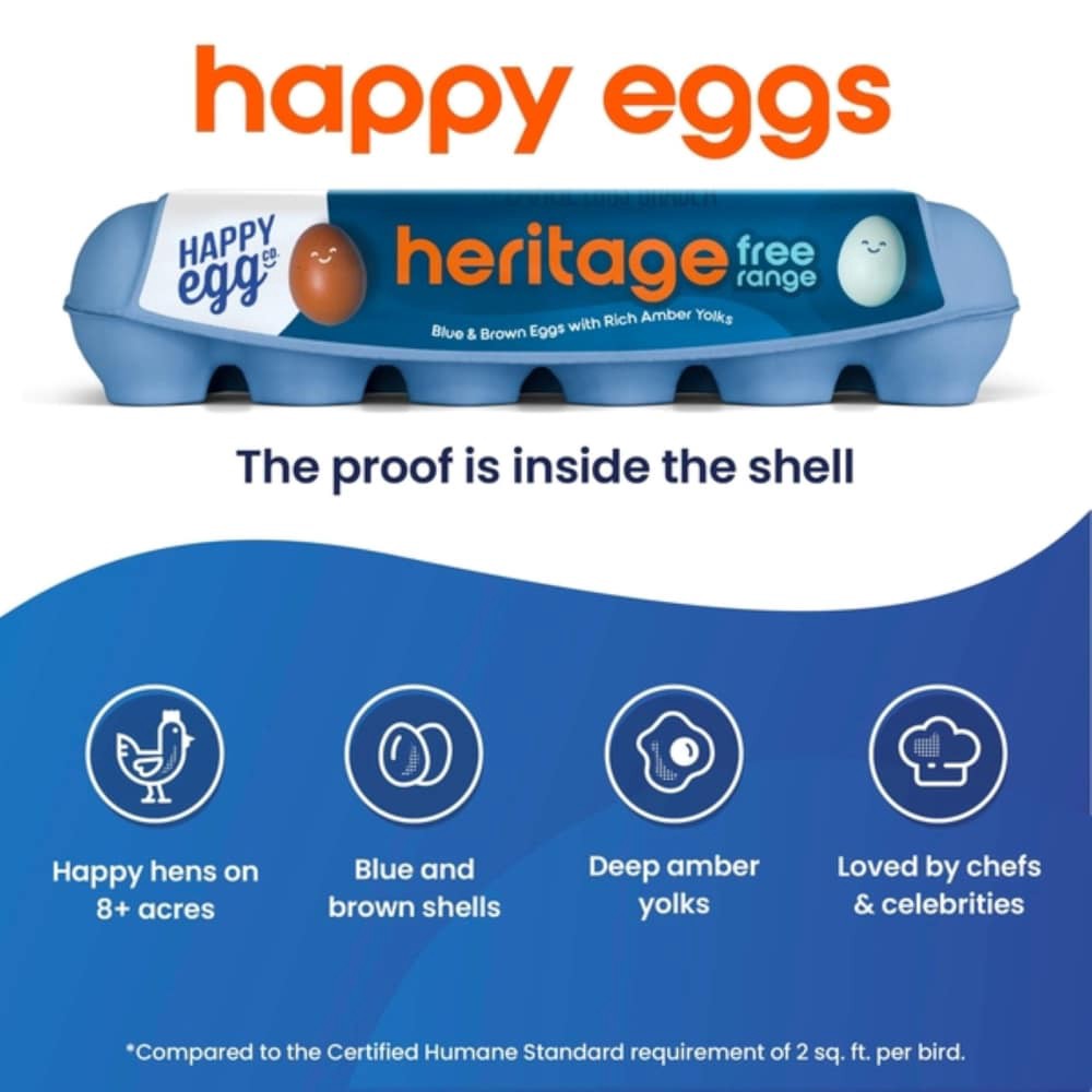 slide 4 of 6, Happy Egg Co. Eggs, Heritage, Blue & Brown, Large, 12 ct