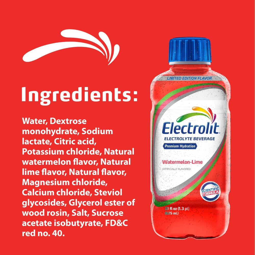 slide 3 of 5, Electrolit Premium Hydration Watermelon Lime Flavored Electrolyte Beverage, 21 fl oz bottle, 21 fl oz