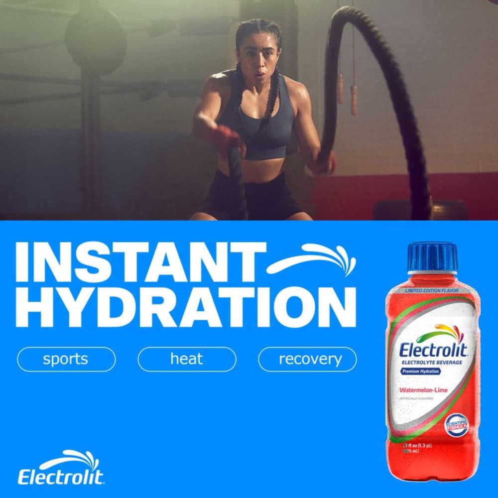 slide 4 of 5, Electrolit Premium Hydration Watermelon Lime Flavored Electrolyte Beverage, 21 fl oz bottle, 21 fl oz