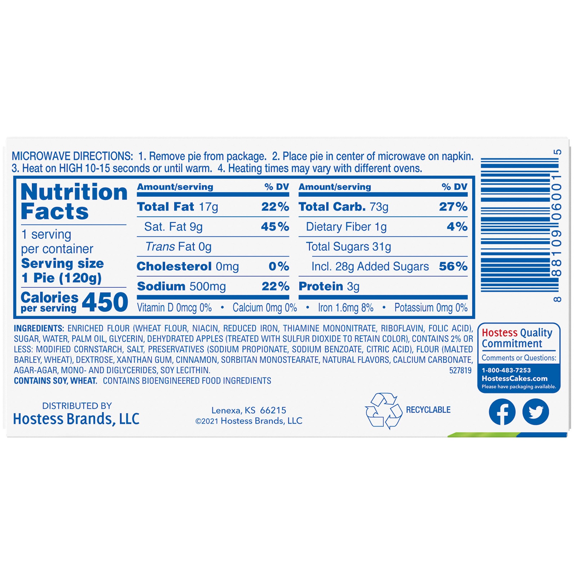 slide 5 of 5, HOSTESS Apple Fruit Pie Single Serve, 4.25 oz, 4.25 oz