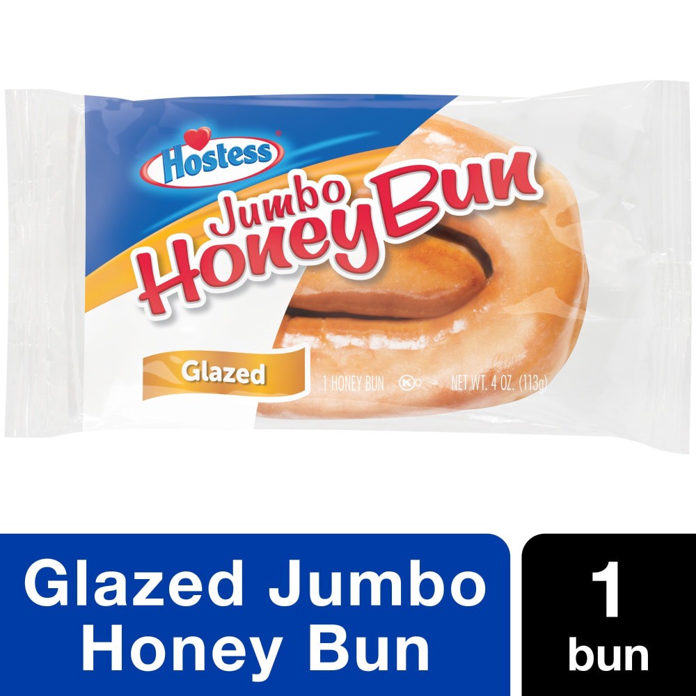 slide 6 of 6, HOSTESS Jumbo Glazed Honey Bun, Single Serve, 4.75 oz, 1 ct