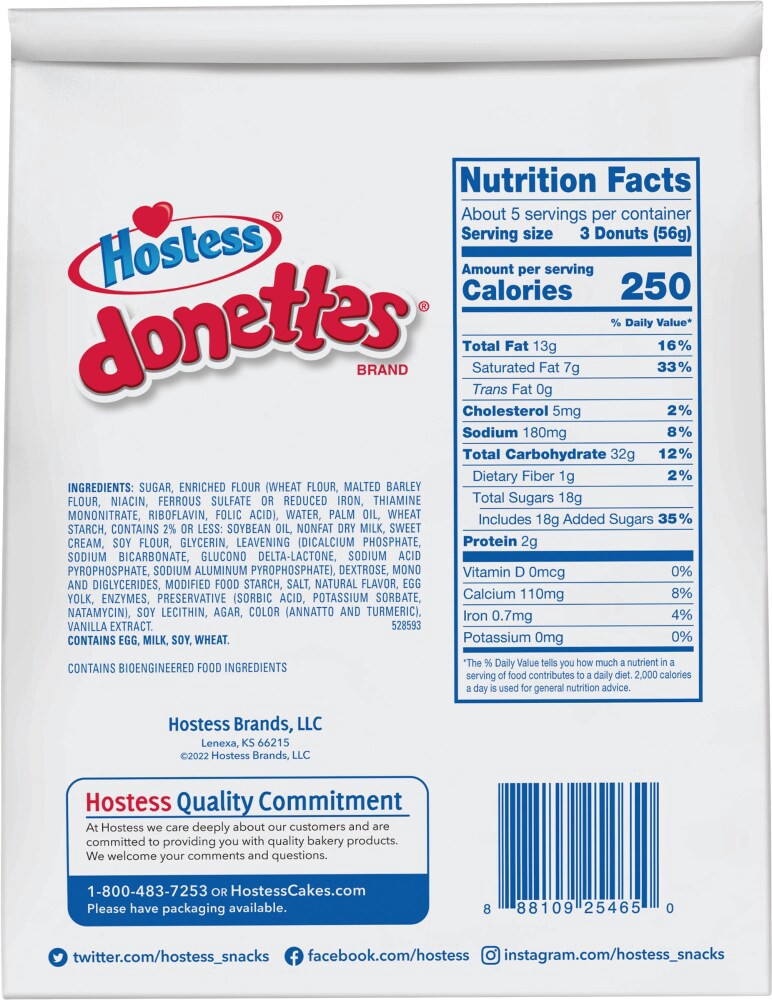 slide 2 of 6, Hostess Donettes, Old Fashioned Mini Donuts, 10.5 oz