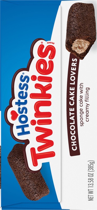 slide 4 of 5, Hostess Twinkies Chocolate Lovers Snack Cakes, Chocolate Sponge Cake with Chocolate Flavored Filling, 13.58 Oz. Box (10 Ct.), 10 ct