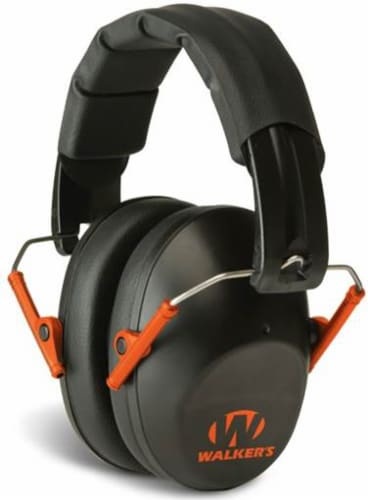 slide 1 of 1, Walker's Pro-Low Profile Folding Muff - Black/Orange, 1 ct