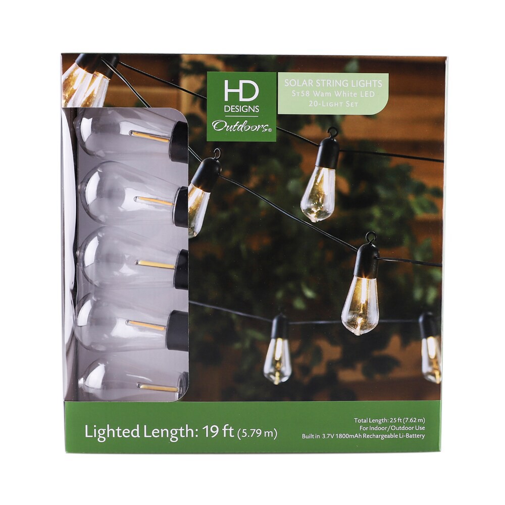 slide 2 of 2, Hd Designs Outdoors Solar String Lights, 19 ft