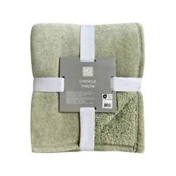HD Designs Chenille Sherpa Throw - Green