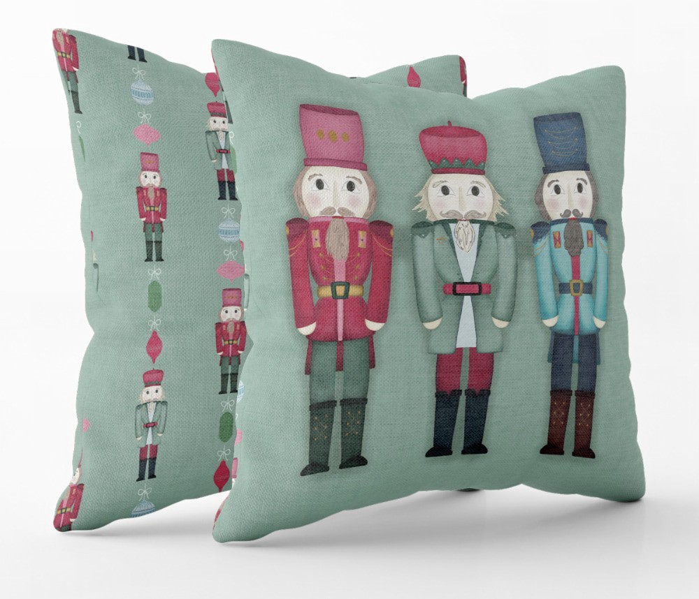 slide 1 of 1, SDS for HD Designs Square Pillow - Nutcracker on Duty, 19 in x 19 in