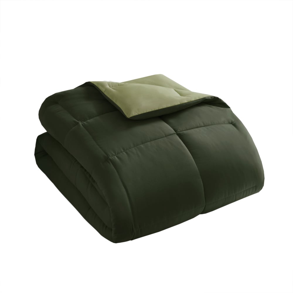 slide 2 of 3, Everday Living Reversible Down Alternative Comforter - Green, Twin/ Twin XL