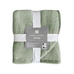 Hd Chenille Sherpa Blanket King - Green
