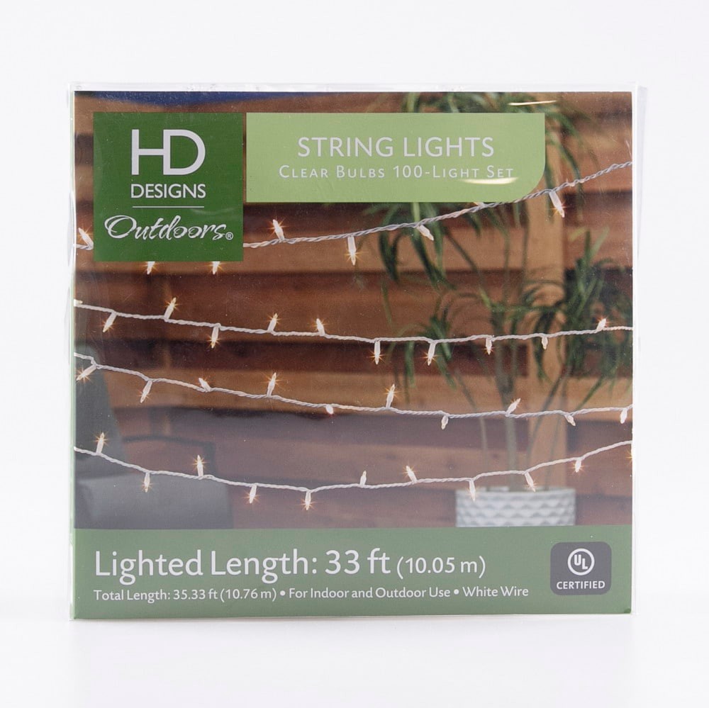 slide 4 of 5, Hd Designs Outdoor String Lights-Clear, 1 ct