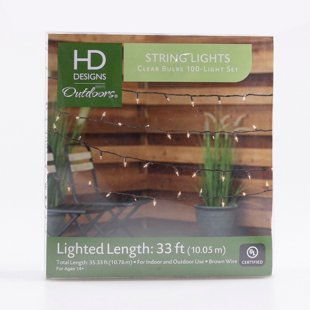 slide 2 of 5, Hd Designs Outdoor String Lights-Clear, 1 ct