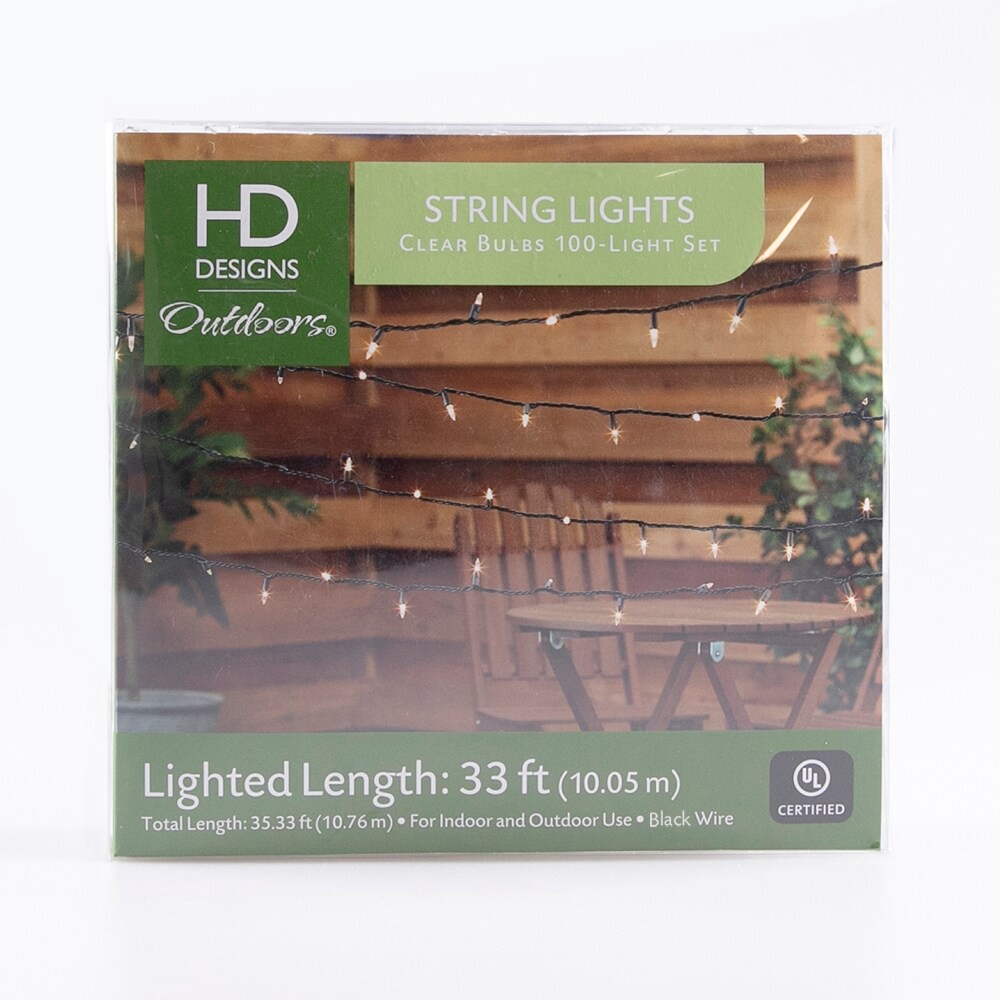 slide 3 of 5, Hd Designs Outdoor String Lights-Clear, 1 ct
