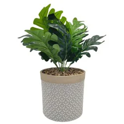 HD Designs Outdoors® Ceramic Planter with Greenery, 12.6 in