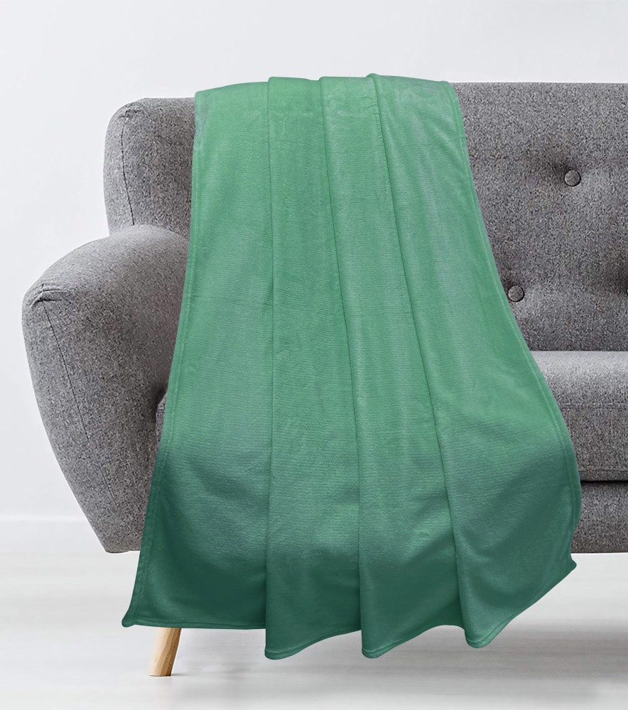 slide 2 of 2, Everyday Living 50 X 60 Inch Microplush Green Throw, 50 in x 60 in