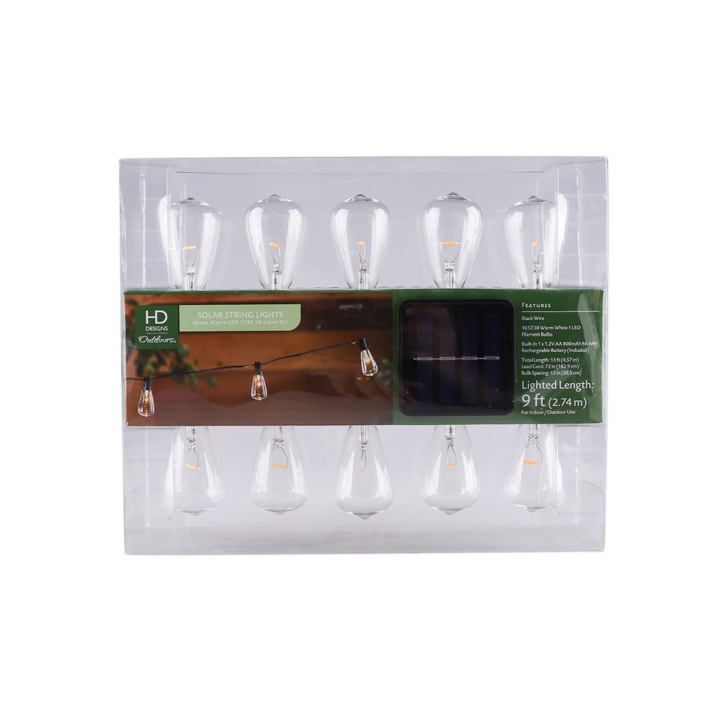 slide 2 of 2, HD Designs Outdoors Solar String Lights, 9 ft