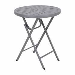 HD Designs Outdoors Metal Foldable Table - Gray